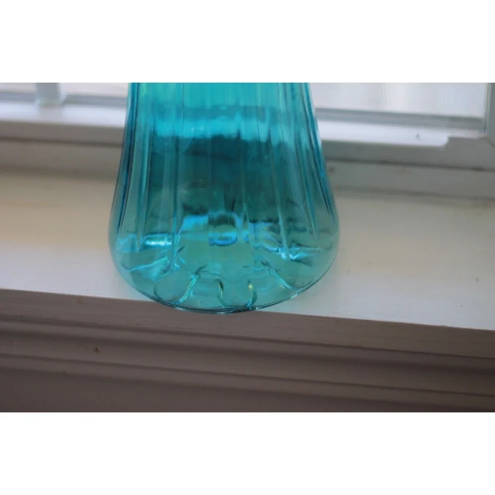 Blue Teal Glass Vase